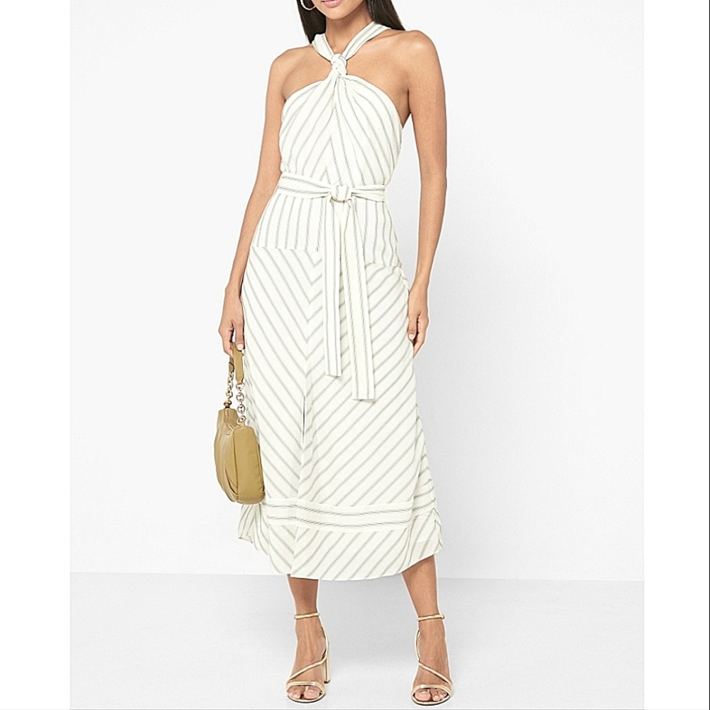 NWT REISS | Bea Striped Midi Dress (no belt) - Picture 6 of 10